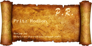 Pritz Rodion névjegykártya